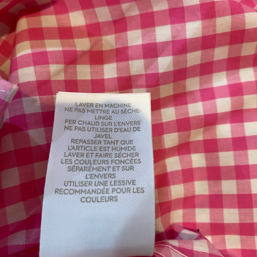 Boden pink and white checkered long sleeve button down shirt.. Size 14R - Picture 5 of 5